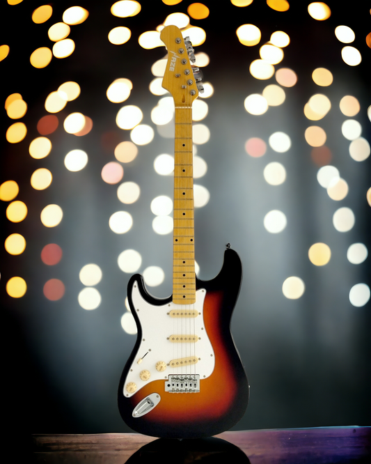 Haze Left Handed SSS Maple Neck HST Electric Guitar -Sunburst 11HSST1910L3STM