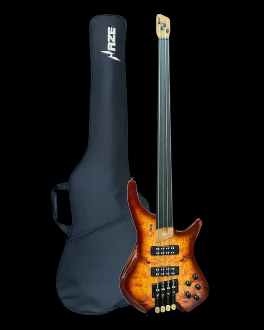 Haze HHLB4 Headless & Fretless Electric Bass: Precision, Style, and Innovation