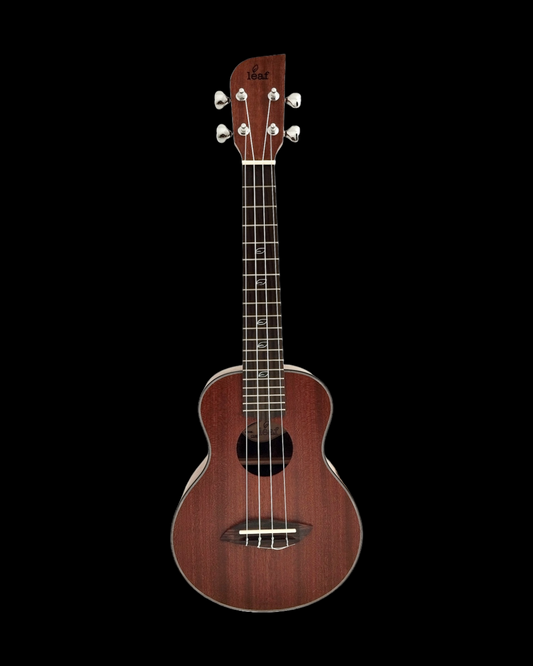 Leaf Series C100 All-Mahogany Concert Ukulele, Satin + 10mm Padded Gig Bag (Pink, Orange, Green)