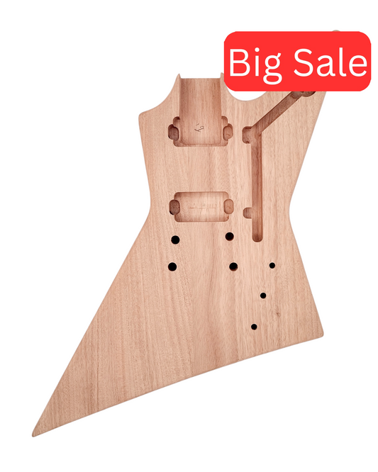 DIY E1958DIY Explorer Style Electric Guitar DIY Kit, Complete No-Soldering, Mahogany Body