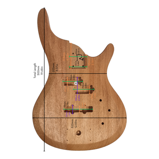 325BODY – Solid Mahogany Body for DIY Electric Bass Guitar
