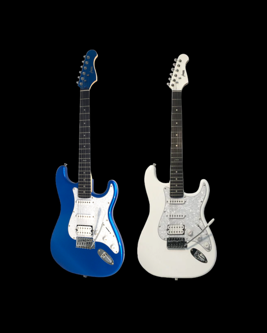 Haze HST Electric Guitar - Blue Sapphire E211WH and Artic White E211WH