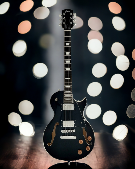 Haze Semi-Hollow HLP Electric Guitar - Black E239BK
