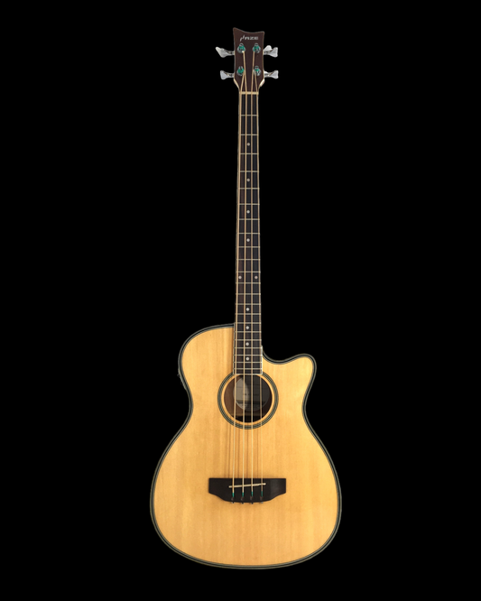 Haze FB711 4/4 Acoustic-Electric Bass – Spruce, Gloss Natural