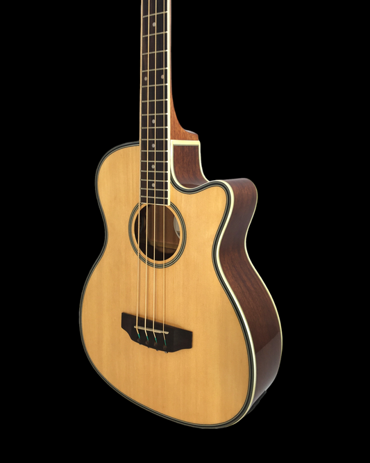 Haze FB711 4/4 Acoustic-Electric Bass – Spruce, Gloss Natural