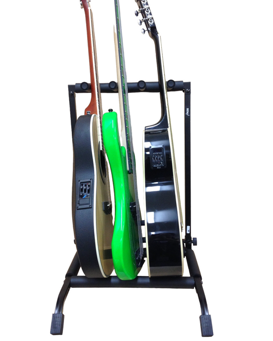 Haze GS0143 Metal 3-Guitar Stand/Storage & Display Rack, Foldable
