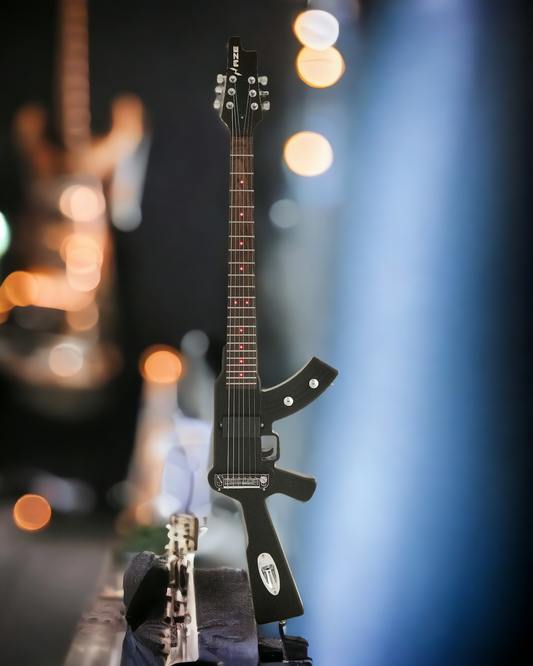 Haze AK47 Style with LEDs Electric Guitar - Satin Black HDE500BK