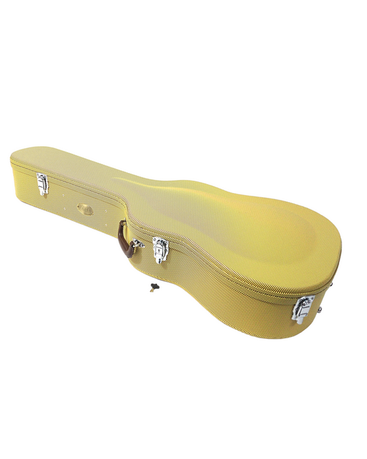 Haze Dreadnought Acoustic Guitar Hard Case with Lock - Yellow Twilling HPAA19020DAT