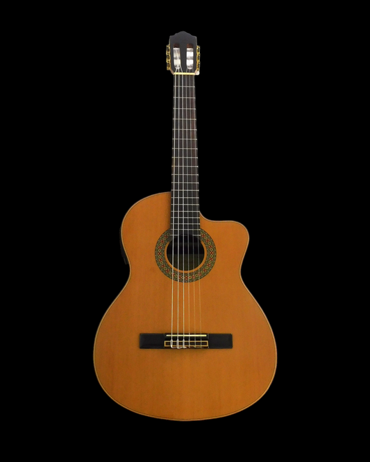 Miguel Rosales Solid Cedar Cutaway Built-In Pickup/Tuner Classical Guitar - Natural HS20CEQN