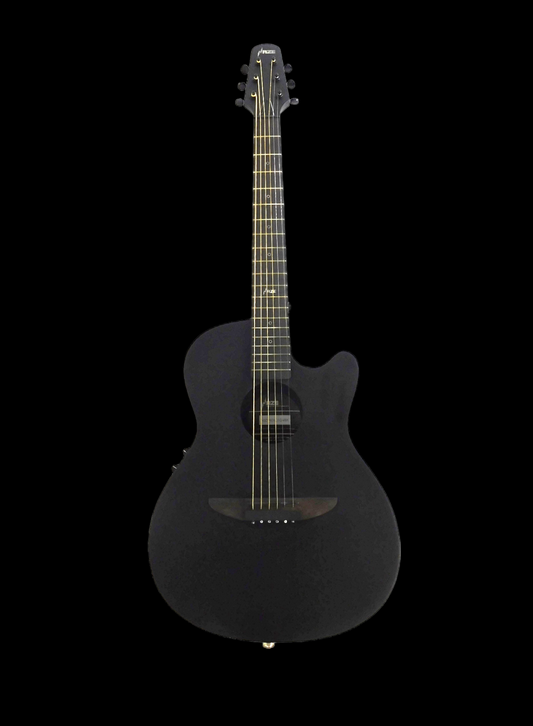 Haze HSDP836CEQMBK Roundback 38" Traveller Built-In Pickups Acoustic Guitar - Black