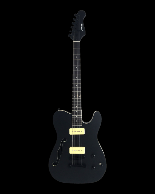 Haze Semi-Hollow HH Maple Neck HTL Electric Guitar - Black HSE501BK