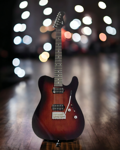 Haze Split Coil with Tremolo Bar Contoured HTL Electric Guitar - Redburst KATLTRD