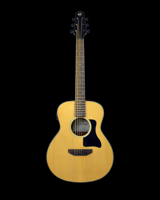 Caraya P301210EQ Built-In Pickups/Tuner Thin-V Neck Acoustic Guitar - Natural