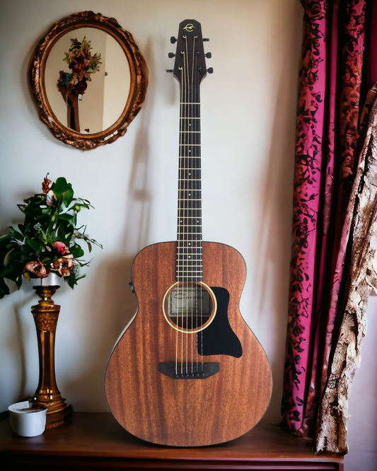 Caraya P304111EQ Mahogany Built-In Pickups/Tuner Acoustic Guitar - Natural