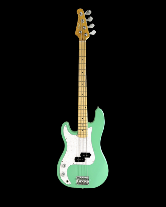 Haze Left Handed Basswood Seafoam Green Electric Bass Guitar - Surf Green PB172SGNLH