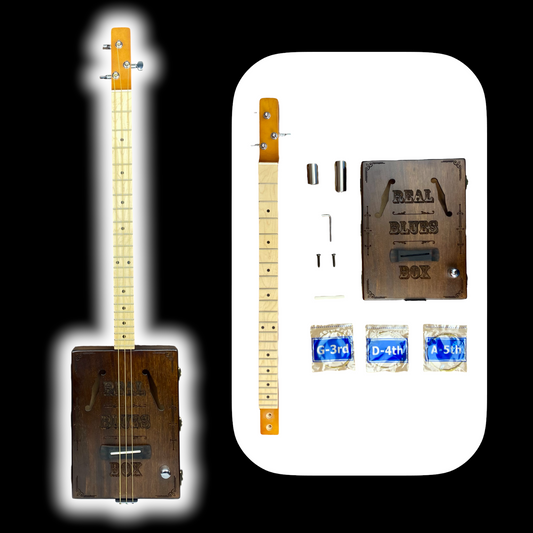 Haze "Blues" Mahogany Cigar Box Guitar DIY Kit (X1) + 2 Slides