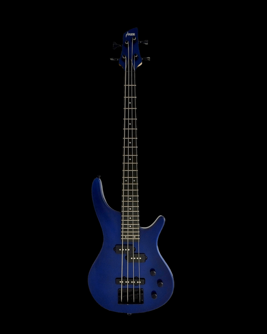 1/2 size Haze 38" Short scale Split-Coil Humbucker Electric Bass Guitar - Navy SBG385JB34