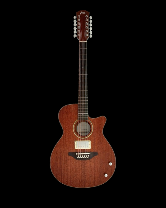Haze 12-String Hybrid special Acoustic-Electric Guitar - Solid top Natural SDG82812CHEQSM