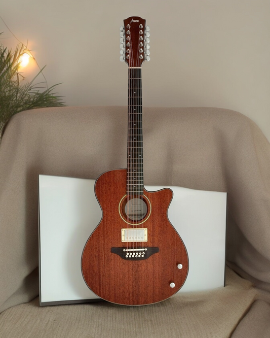 Haze 12-String Hybrid special Acoustic-Electric Guitar - Solid top Natural SDG82812CHEQSM