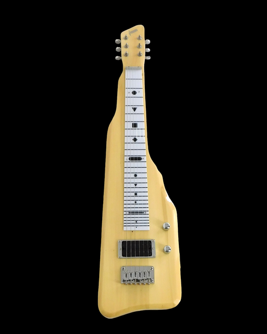 Haze SEG217N Solid Poplar Body Electric Lap Steel Guitar, Natural + Free Gig Bag