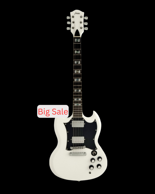 Haze Maple Neck Abalone & Mother-of-Pearl Inlay HSG Electric Guitar - White SEG271WH