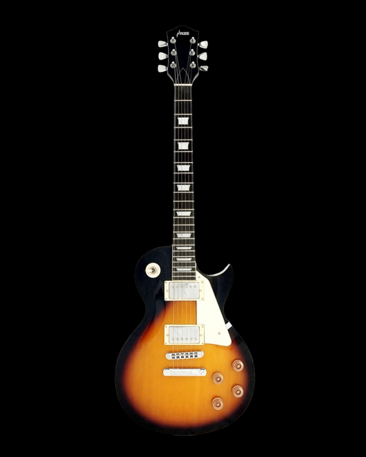 Haze Single-Cut Arched Maple Mahogany Set-Neck HLP Electric Guitar - Vintageburst SEG277BS