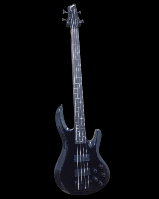 Haze SPB3270BK Fretless 4-String Electric Bass Guitar, Black, Neck-Thru + Free Gig Bag
