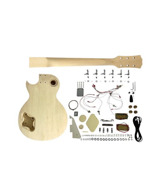 E238PBDIY Solid Body Electric Guitar DIY Kit, No-Soldering, Flame Maple Veneer