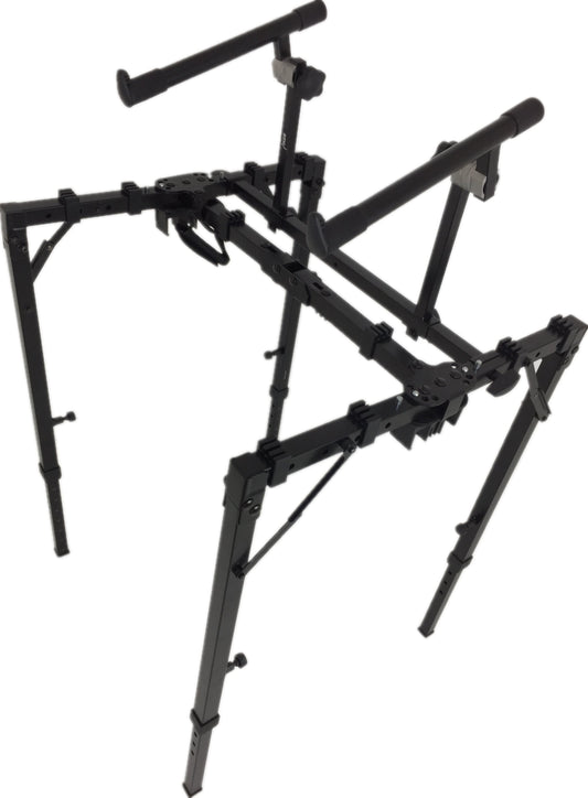 Haze Foldable Double Keyboard Stand - Studio Stage Mixer Turntable DJ Coffin 2 Tier Laptop PA KS052+KS050