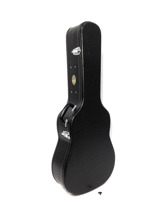 Haze Dreadnought Acoustic Guitar Hard Case - Black Faux Crocodile HC020DBK