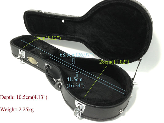 Haze A-Style/Teardrop Mandolin Flat-Top Hard Case with Lock - HPMB19010C