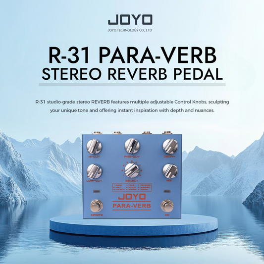 Joyo R-31 PARA-VERB Multifunctional Stereo Reverb Guitar Effects Pedal w/ Ambient Lighting (R31)