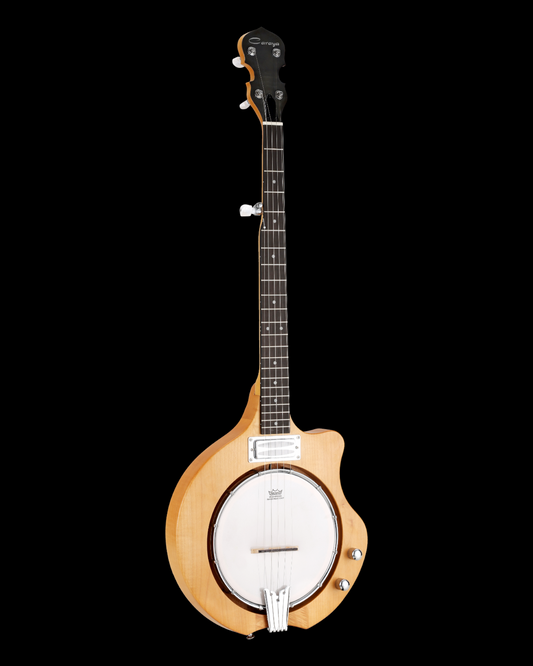 Pre-Order Now, Arriving Early September: Caraya Acoustic-Electric 5-String Mountain Banjo with Double Coordinator Rods and Humbucker Pickups (BJ60)