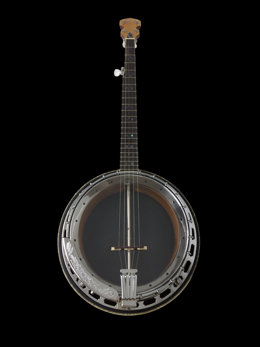 Caraya 5-String Clear Top Resonator Banjo - Tobacco Flame Maple BJ009A (Hard Case Not Included)