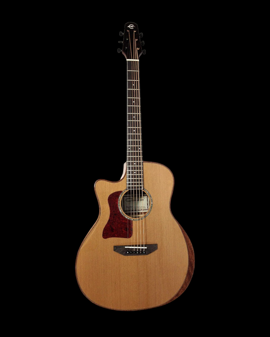 Caraya A2016CEQARCEDARLH Left-Handed Solid Canada Cedar Jumbo Acoustic Guitar - Natural