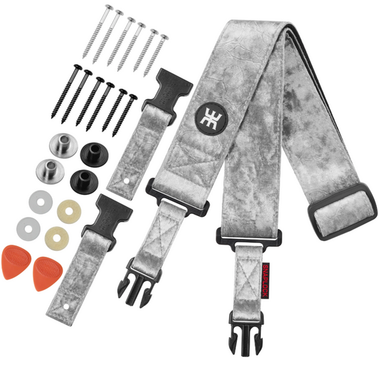Amumu SNAPLOCK™ Pro Velvet Silver Guitar Strap - Ultimate Security & Durability for Dynamic Performance