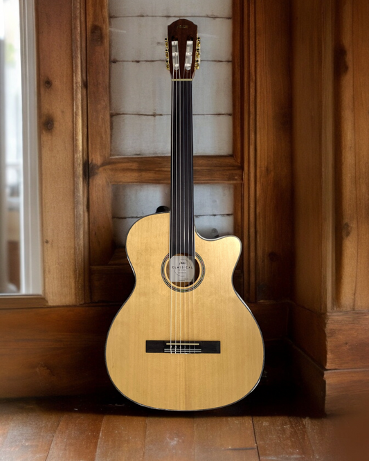 Haze Solid Top Fretless Arched Back Classical Guitar - Matte C551BCEQSMFL