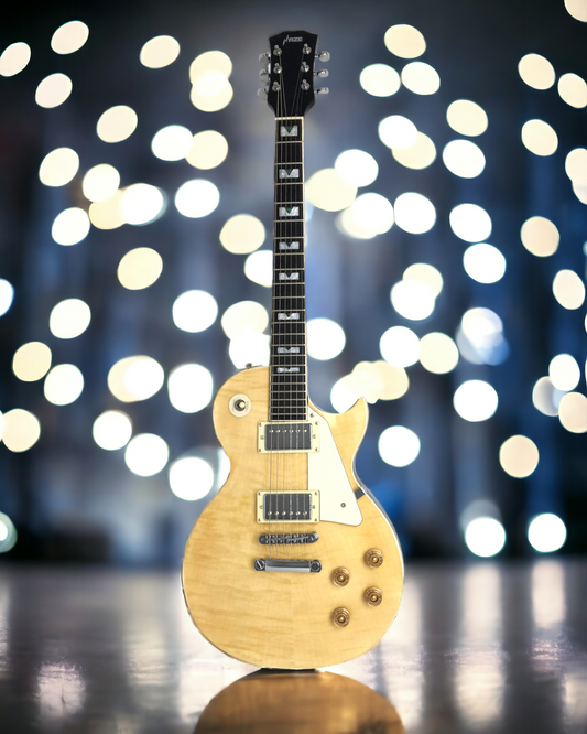 Haze Single-Cut HH Mahogany HLP Electric Guitar - Natural E238AN