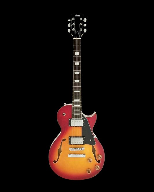 Haze Semi-Hollow Arched Maple Mahogany Neck HLP Electric Guitar - Sunburst E239CS