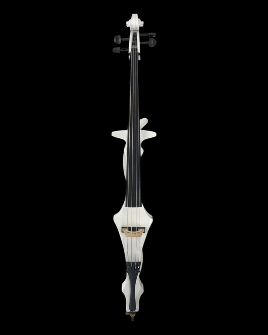 Symphony EC02WH Hand-Carved Solid Catalpa Electric Cello Outfit – Gloss White | Model EC02WH