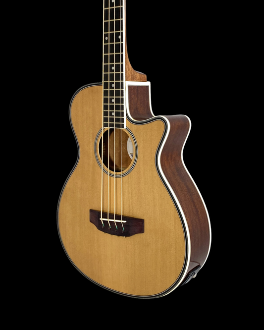 Haze FB711 3/4 Acoustic-Electric Bass – Spruce, Gloss Natural