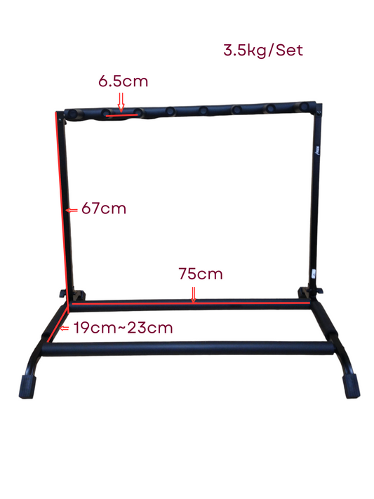 Haze GS0147 Metal 7-Guitar-Stand/Storage & Display Rack, Foldable