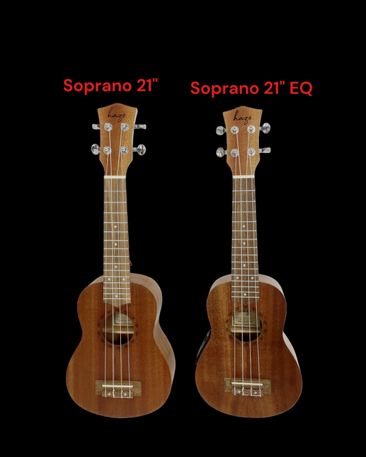 Haze HAU21/EQ All-Mahogany Soprano Ukulele 21" + Free Gig Bag