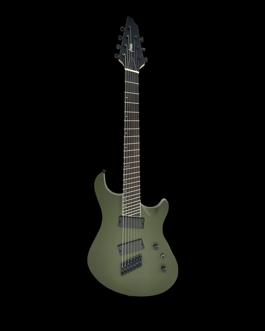 Haze 7-String Fanned Fret Built-in Preamp HAX Electric Guitar - Green HAZE7FFMGS