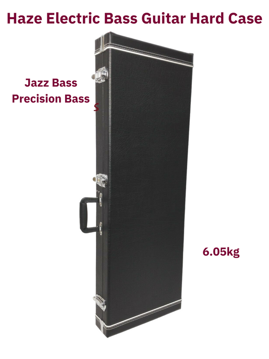 Haze Electric Bass Rectangle Hard Case with Lock - Black HC040PB