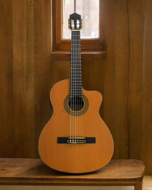 Miguel Rosales Solid Cedar Cutaway Built-In Pickup/Tuner Classical Guitar - Natural HS20CEQN
