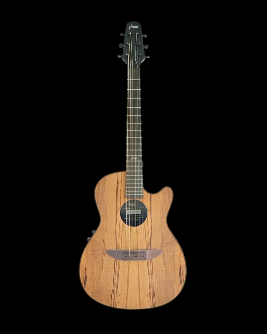 Haze HSDP836CEQGC Roundback 38" Traveller Built-In Pickups Acoustic Guitar - Natural