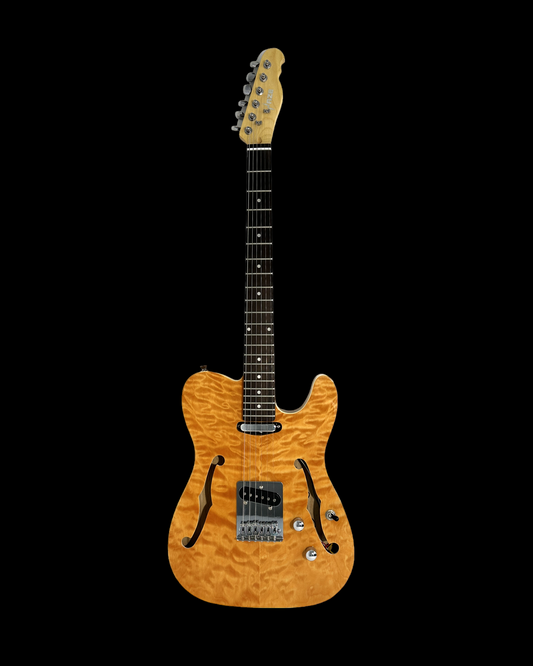 Haze Semi-Hollow Lightweight Quilted Paulownia HTL Electric Guitar - Natural TL19012FHQN