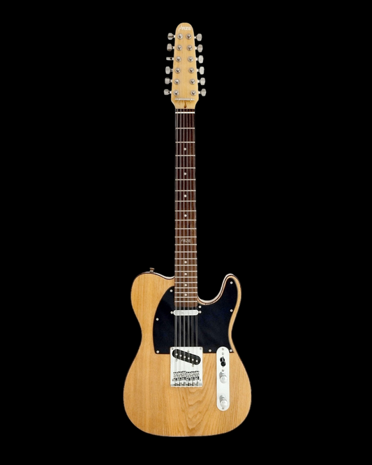 Haze 12-String Maple Neck Ash Burl Top HTL Electric Guitar - Natural HSTL19100FNA12SB