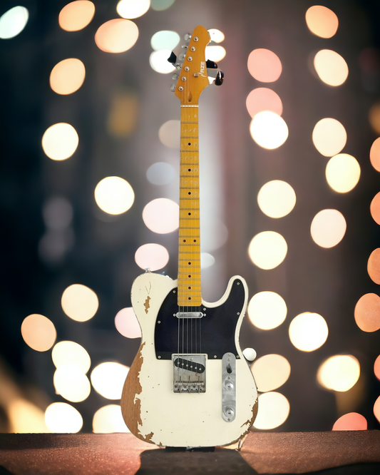 Haze Maple Neck Vintage Hardware Relic HTL Electric Guitar - White HSVTGTLA
